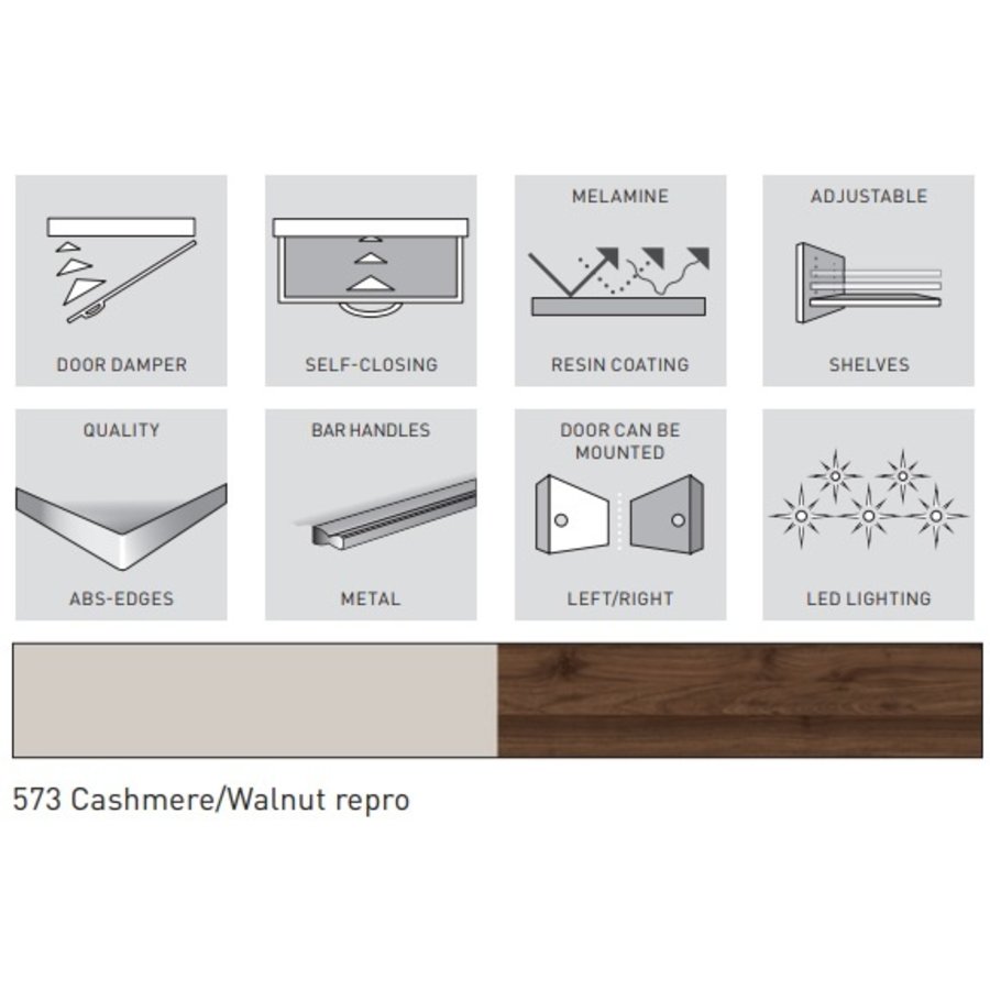 Yonkers Badkamerkast Small Cashmere/Walnoot Yonkers Badkamerkast Small Cashmere/Walnoot