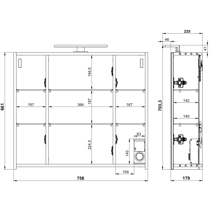 Yonkers Spiegelkast Badkamer Grafiet Yonkers Spiegelkast Badkamer Grafiet