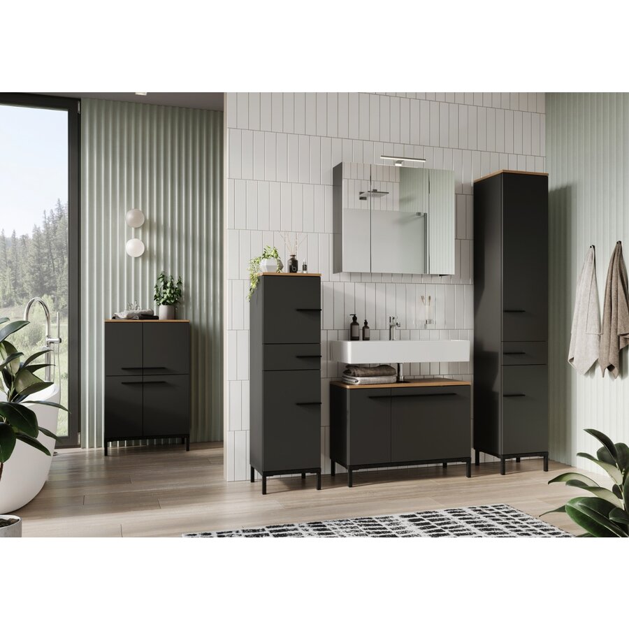 Yonkers Spiegelkast Badkamer Grafiet Yonkers Spiegelkast Badkamer Grafiet
