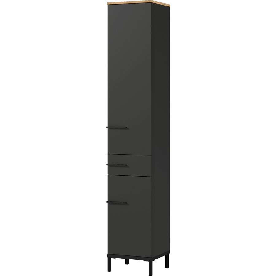 Yonkers Badkamerkast Hoog Grafiet / Eiken Yonkers Badkamerkast Hoog Grafiet / Eiken