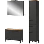 Germania Yonkers Badmeubel Set Twee Grafiet / Eiken Germania Yonkers Badmeubel Set Twee Grafiet / Eiken