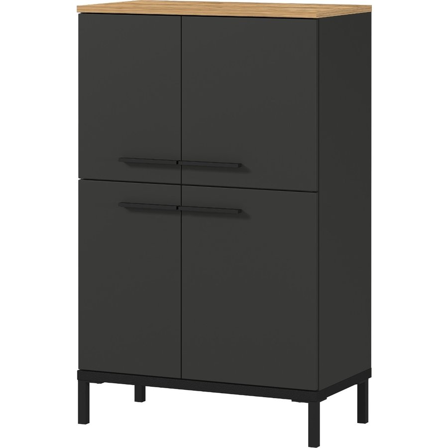 Yonkers Badmeubel Set Drie Grafiet / Eiken Yonkers Badmeubel Set Drie Grafiet / Eiken