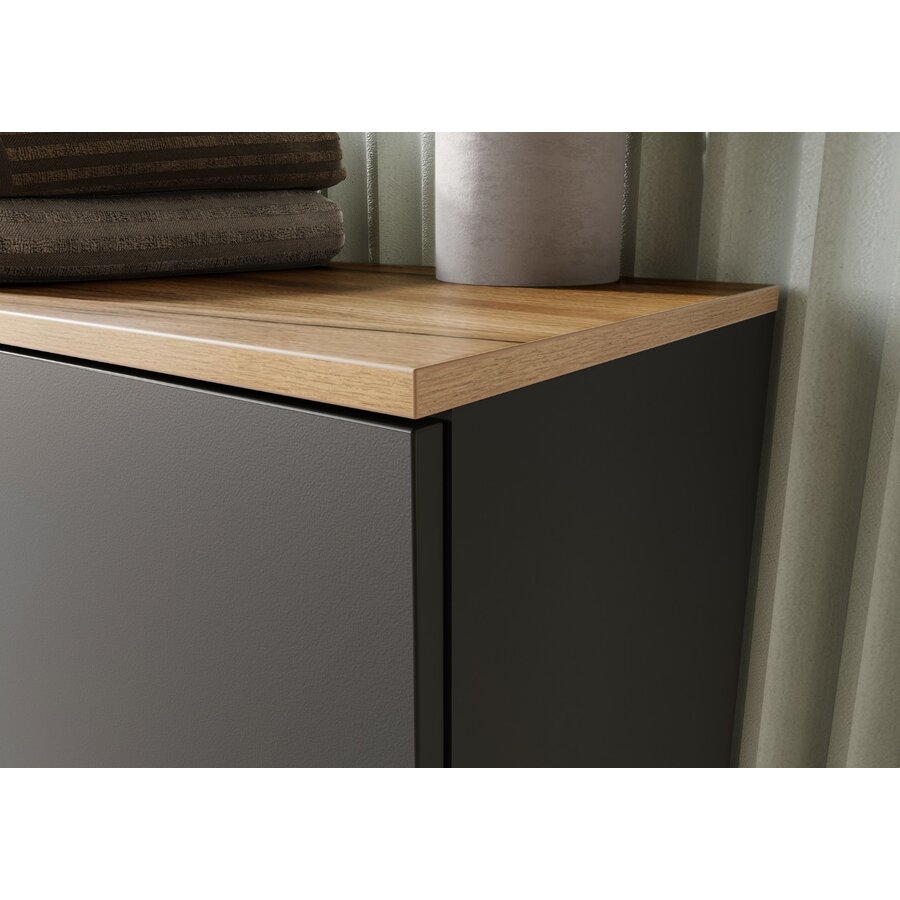 Yonkers Badmeubel Set Vier Grafiet / Eiken Yonkers Badmeubel Set Vier Grafiet / Eiken