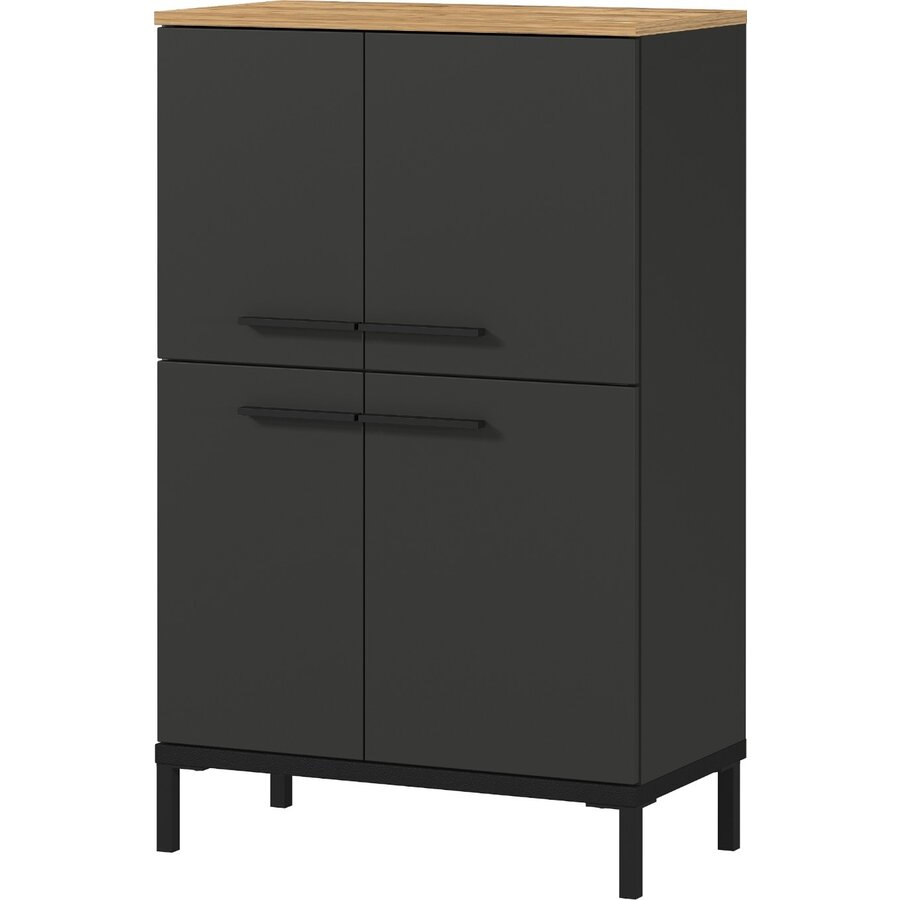 Yonkers Badmeubel Set Vier Grafiet / Eiken Yonkers Badmeubel Set Vier Grafiet / Eiken