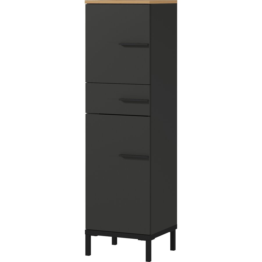 Yonkers Badmeubel Set Vier Grafiet / Eiken Yonkers Badmeubel Set Vier Grafiet / Eiken