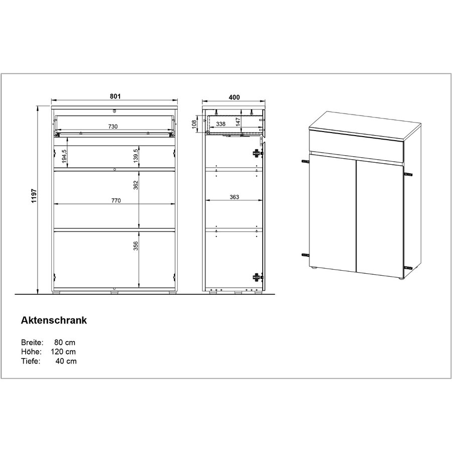 Lissabon Kantoorkast 120 cm Lissabon Kantoorkast 120 cm