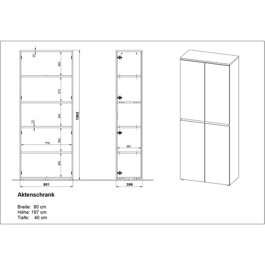Lissabon Kantoorkast 197 cm Lissabon Kantoorkast 197 cm