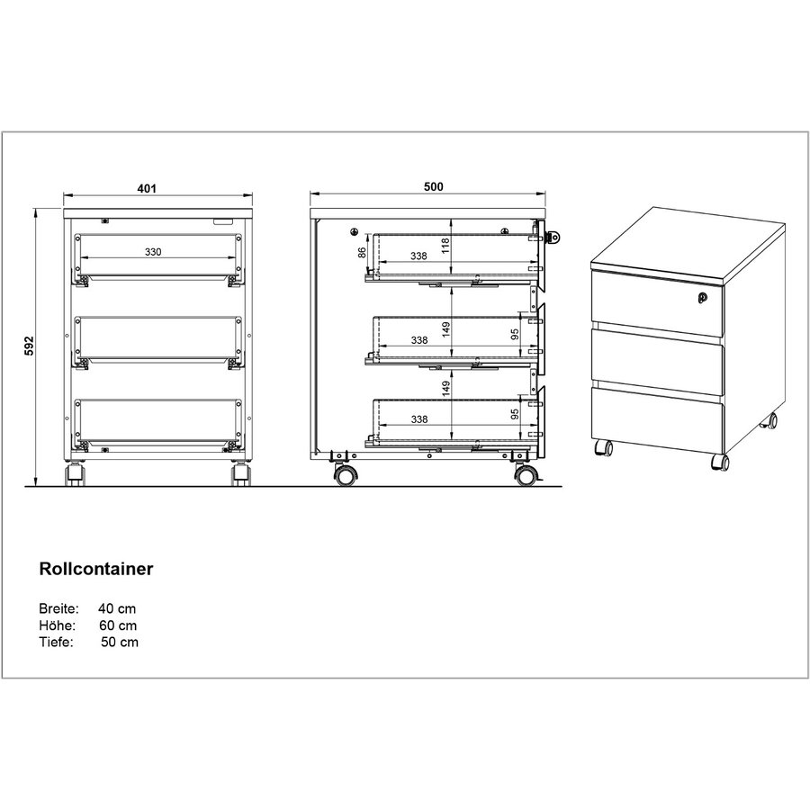 Lissabon Werkkamerset Een Grafiet / Eiken