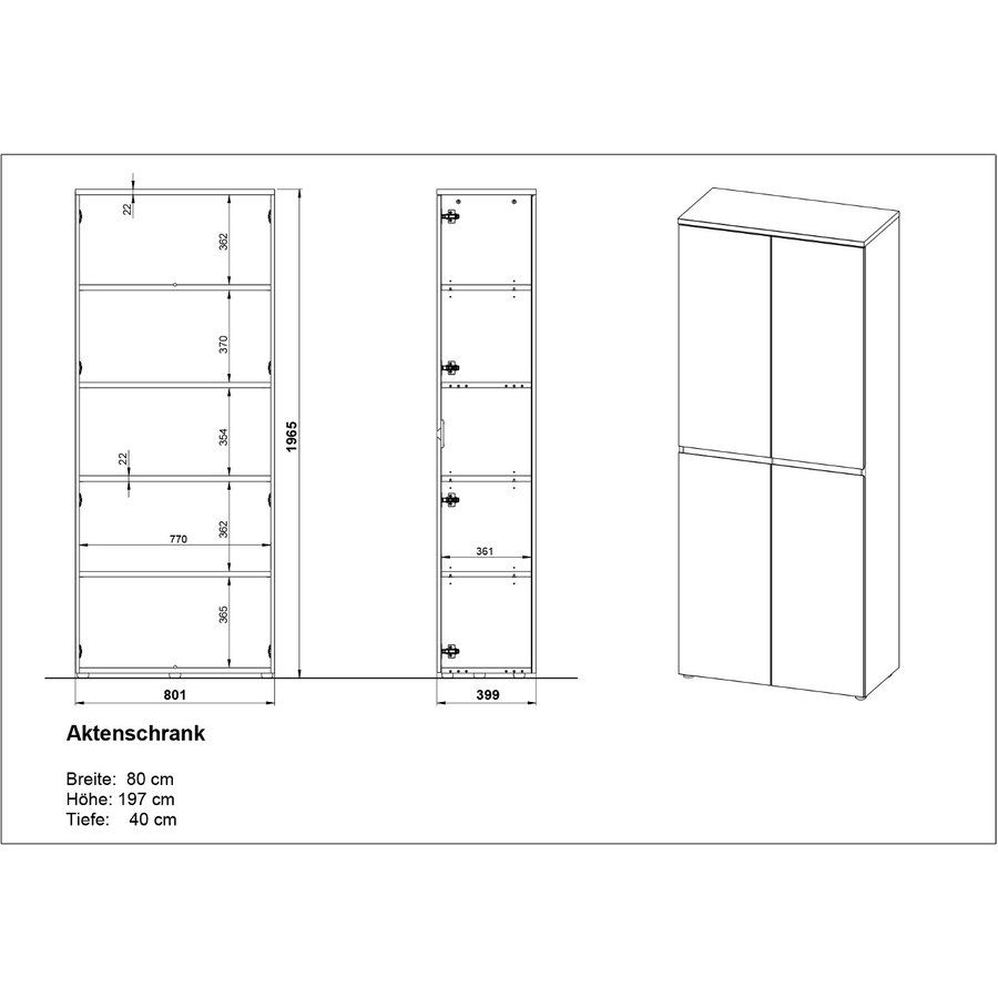 Lissabon Werkkamerset Drie Grafiet / Eiken Lissabon Werkkamerset Drie Grafiet / Eiken
