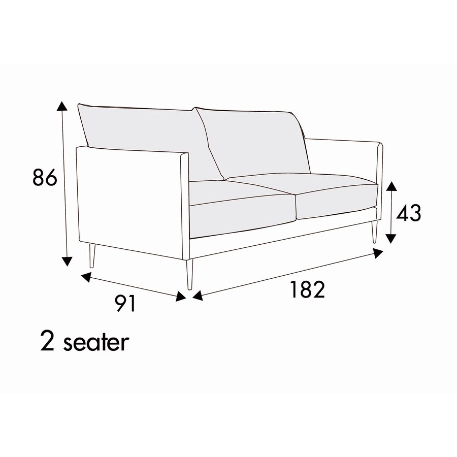 Alva 2-Zits 182 cm Bank Alva 2-Zits 182 cm Bank