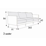 Alva 3-Zits 262 cm Bank Alva 3-Zits 262 cm Bank