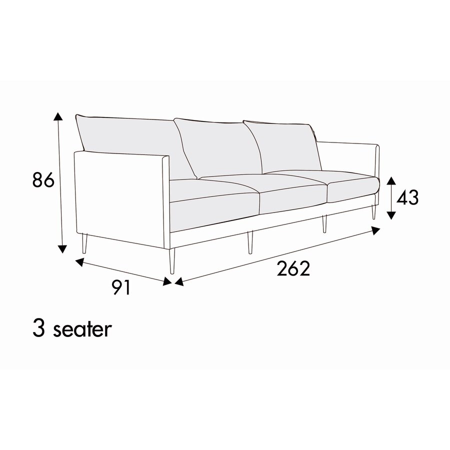 Alva 3-Zits 262 cm Bank Alva 3-Zits 262 cm Bank