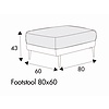 Alva Voetenbank 80 x 60 cm Alva Voetenbank 80 x 60 cm