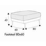 Alva Voetenbank 80 x 60 cm Alva Voetenbank 80 x 60 cm