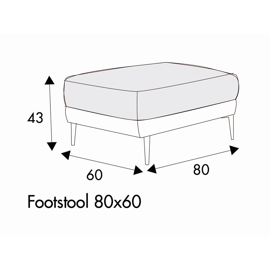 Alva Voetenbank 80 x 60 cm Alva Voetenbank 80 x 60 cm