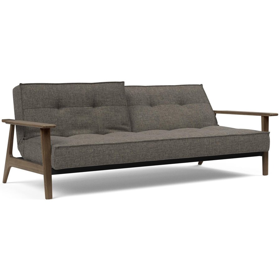 Splitback Slaapbank Donkergrijs/Gerookt Eiken Splitback Slaapbank Donkergrijs/Gerookt Eiken