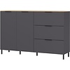 California 151 cm Dressoir Grafiet / Eiken