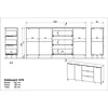 California 192 cm Dressoir Grafiet / Eiken