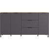 California 192 cm Dressoir Grafiet / Eiken