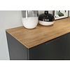 California 192 cm Dressoir Grafiet / Eiken