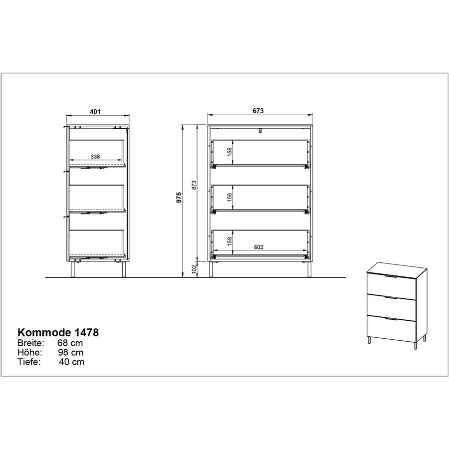 California Ladekast Grafiet / Eiken California Ladekast Grafiet / Eiken
