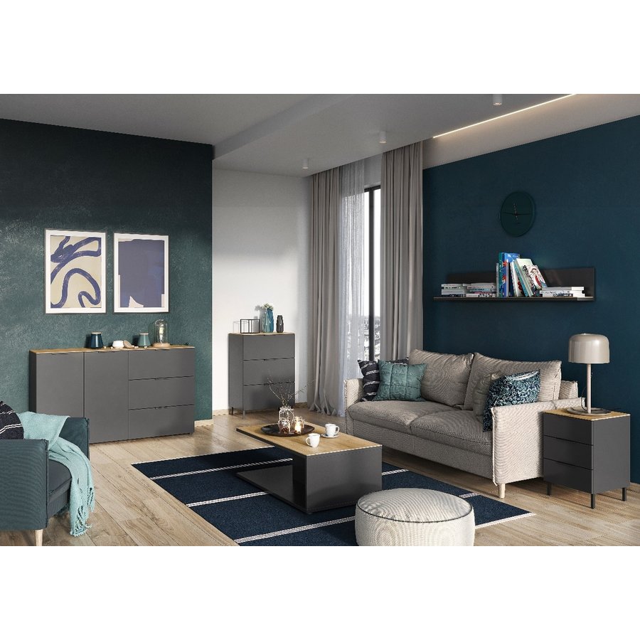 California Ladekast Grafiet / Eiken California Ladekast Grafiet / Eiken