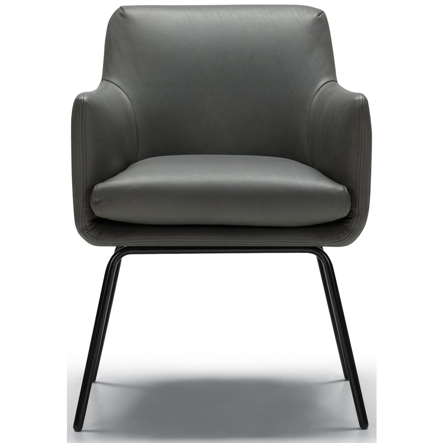 Moa Bistro Stoel Leer Grijs Moa Bistro Stoel Leer Grijs