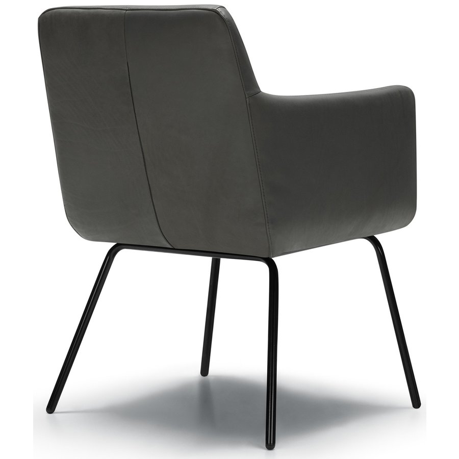 Moa Bistro Stoel Leer Grijs Moa Bistro Stoel Leer Grijs