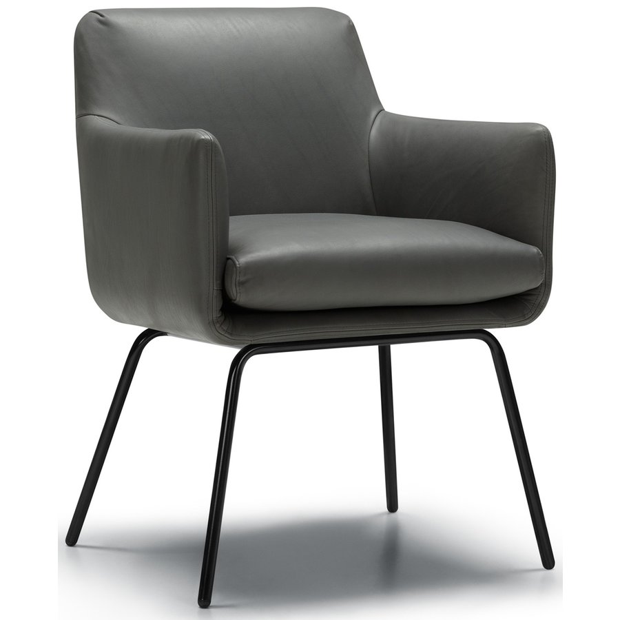 Moa Bistro Stoel Leer Grijs Moa Bistro Stoel Leer Grijs