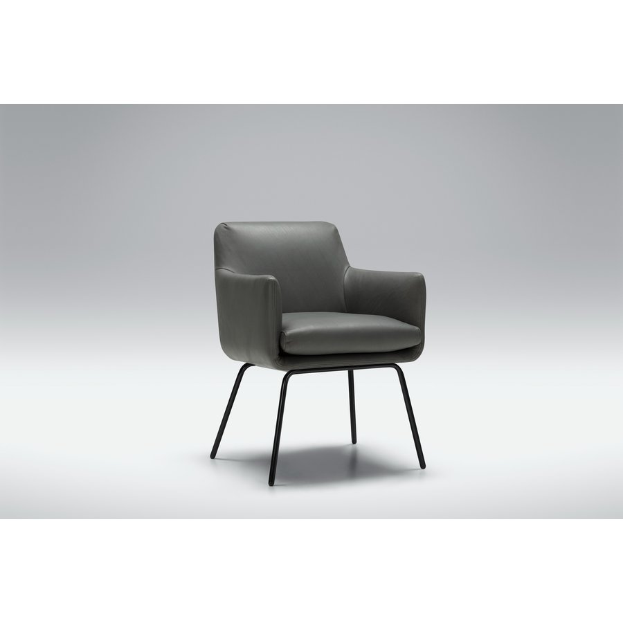 Moa Bistro Stoel Leer Grijs Moa Bistro Stoel Leer Grijs