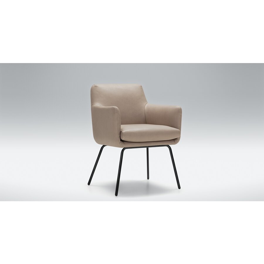 Moa Bistro Stoel Leer Zand Moa Bistro Stoel Leer Zand