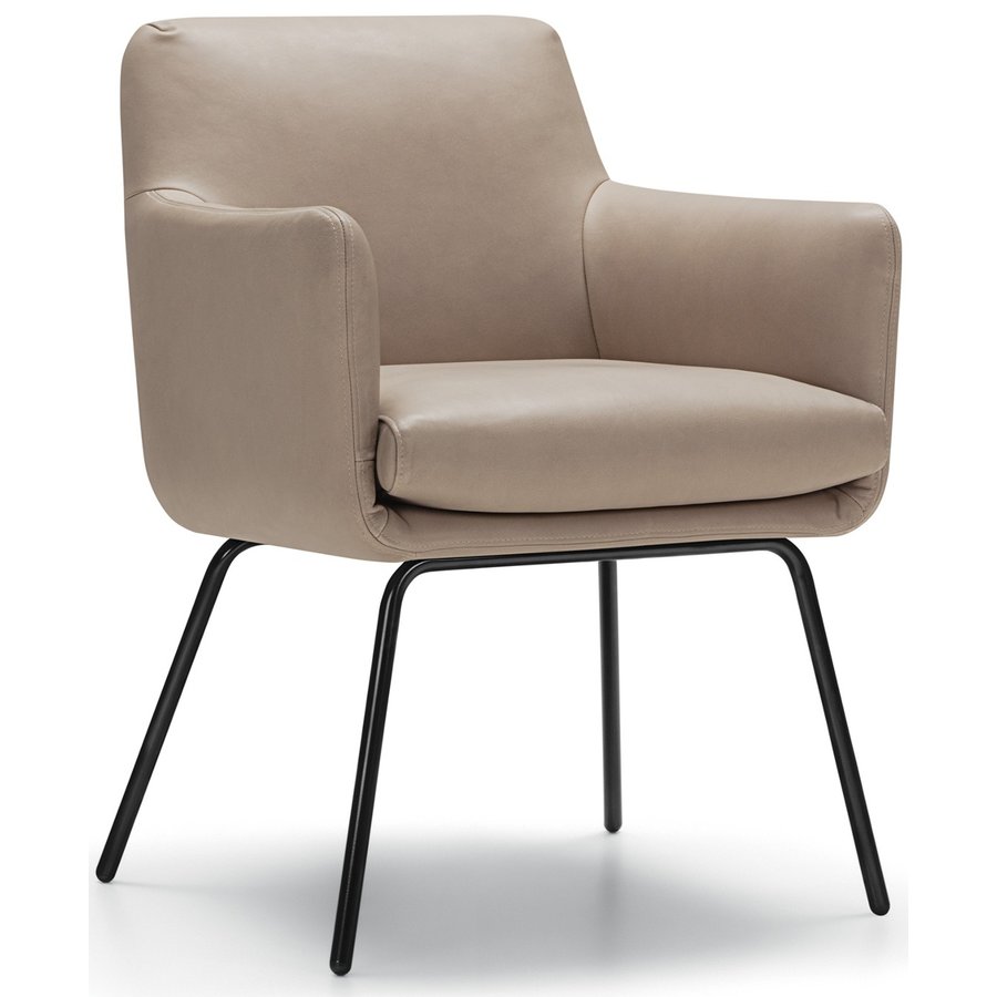 Moa Bistro Stoel Leer Zand Moa Bistro Stoel Leer Zand