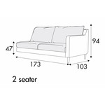 Sally 2-Zits 173 cm Bank Rechts/Links