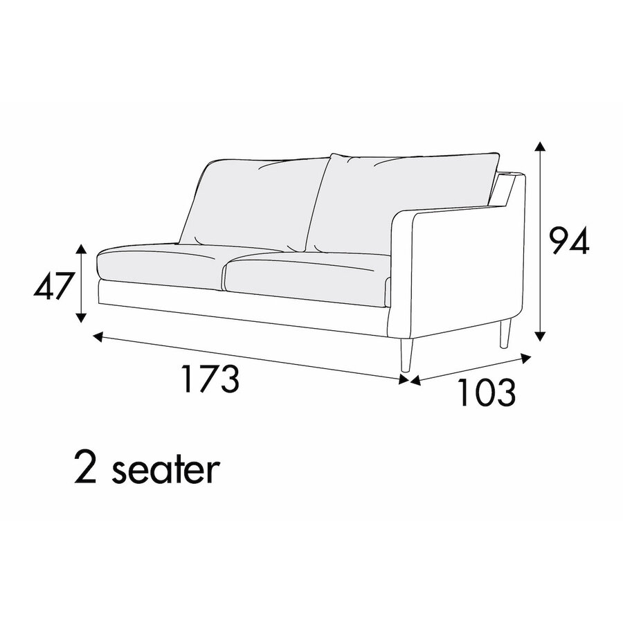 Sally 2-Zits 173 cm Bank Rechts/Links