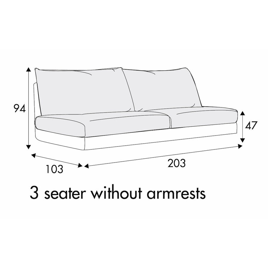 Sally 3-Zits 203 cm Bank Sally 3-Zits 203 cm Bank