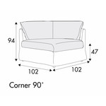 Sally Hoek 90º 102 cm Met Rok Sally Hoek 90º 102 cm Met Rok