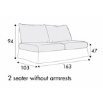Sally 2-Zits 163 cm Bank Met Rok Sally 2-Zits 163 cm Bank Met Rok