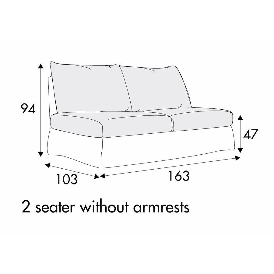 Sally 2-Zits 163 cm Bank Met Rok Sally 2-Zits 163 cm Bank Met Rok