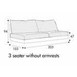 Sally 3-Zits 203 cm Bank Met Rok Sally 3-Zits 203 cm Bank Met Rok