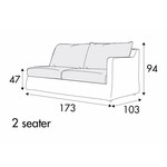 Sally 2-Zits 173 cm Bank  Met Rok Rechts/Links