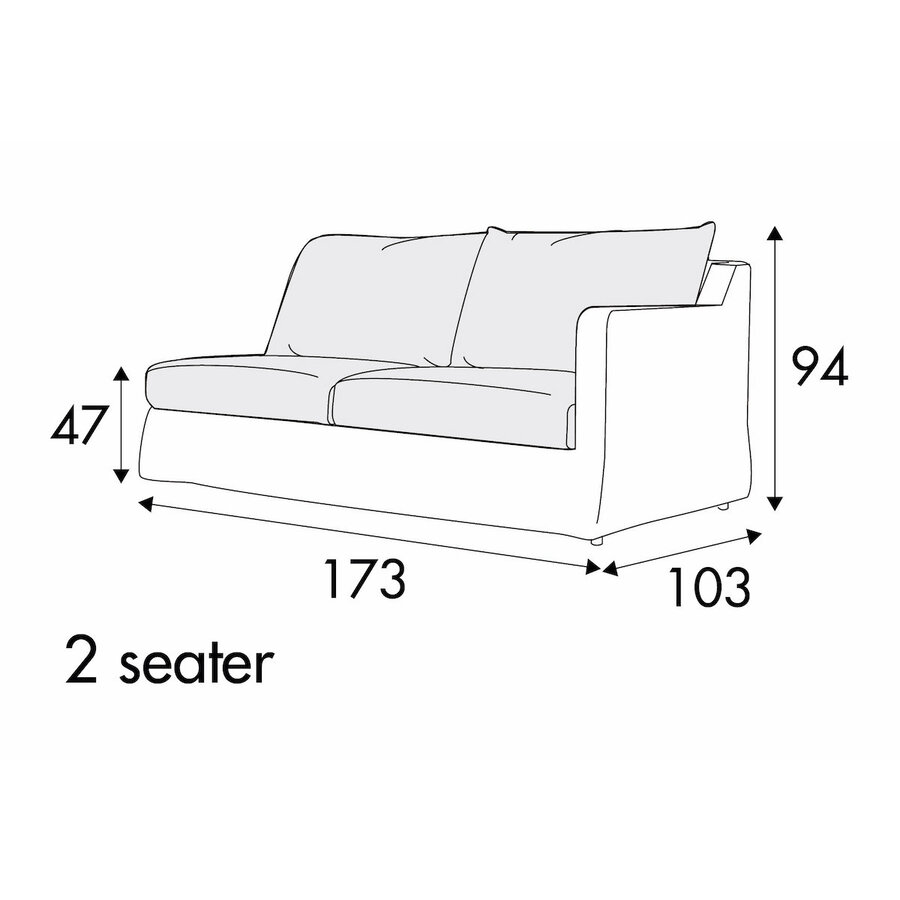 Sally 2-Zits 173 cm Bank  Met Rok Rechts/Links