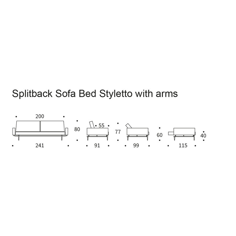 Splitback Deluxe Slaapbank Curry / Styletto Splitback Deluxe Slaapbank Curry / Styletto