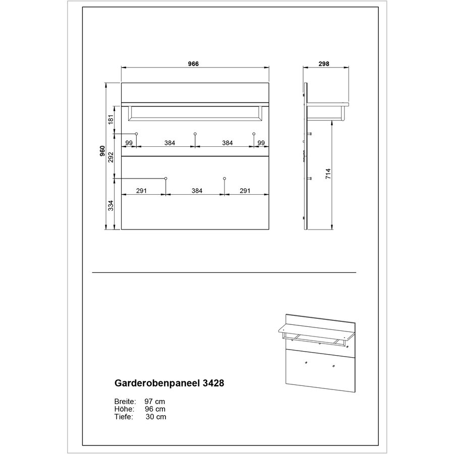 Genova Kapstok Grafiet / Zilvergrijs Genova Kapstok Grafiet / Zilvergrijs