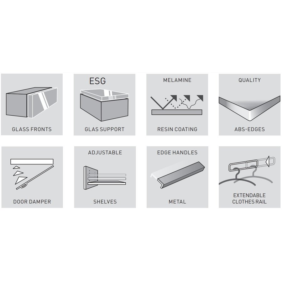 Genova Halbank Grafiet / Zilvergrijs Genova Halbank Grafiet / Zilvergrijs