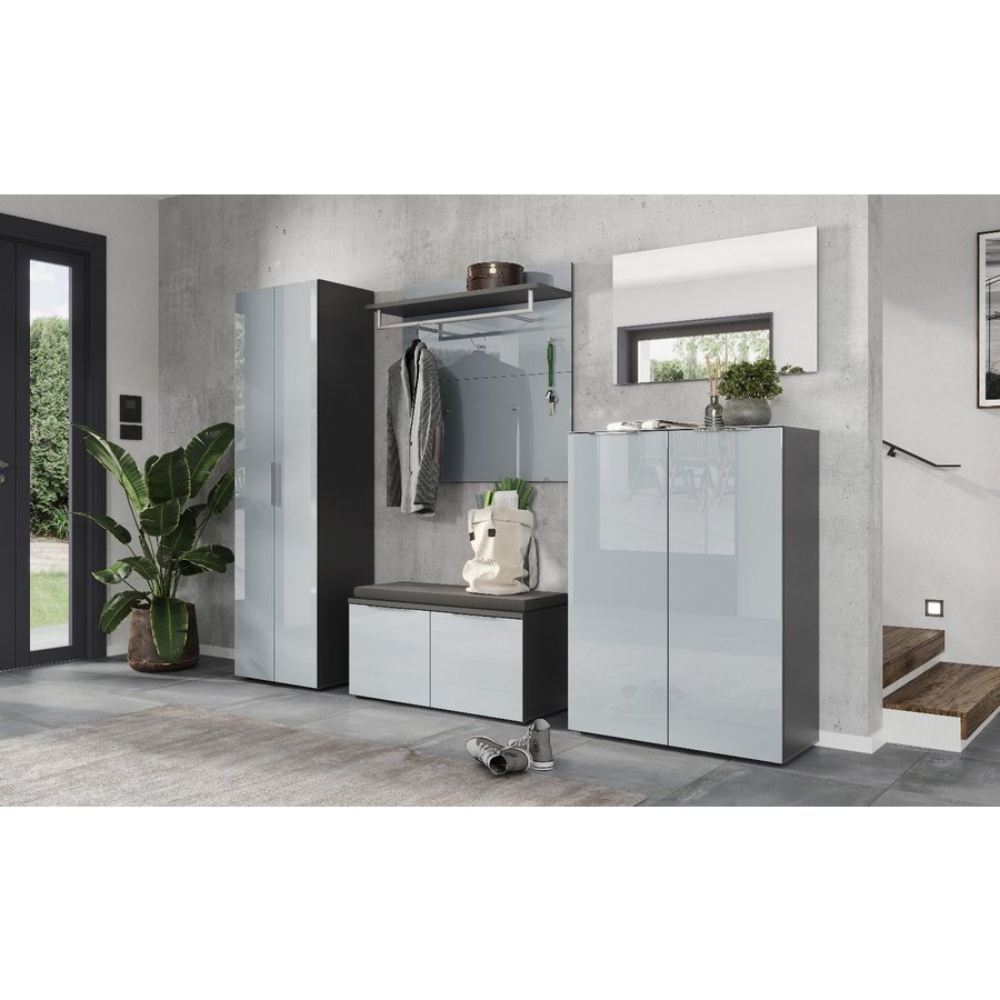 Genova Schoenenkast Grafiet / Zilvergrijs