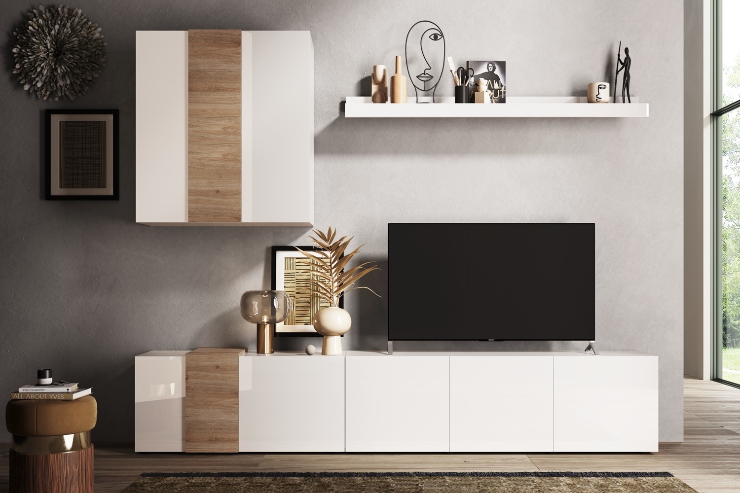 Benvenuto Design Venus TV meubel set Wit Hoogglans / Kadiz