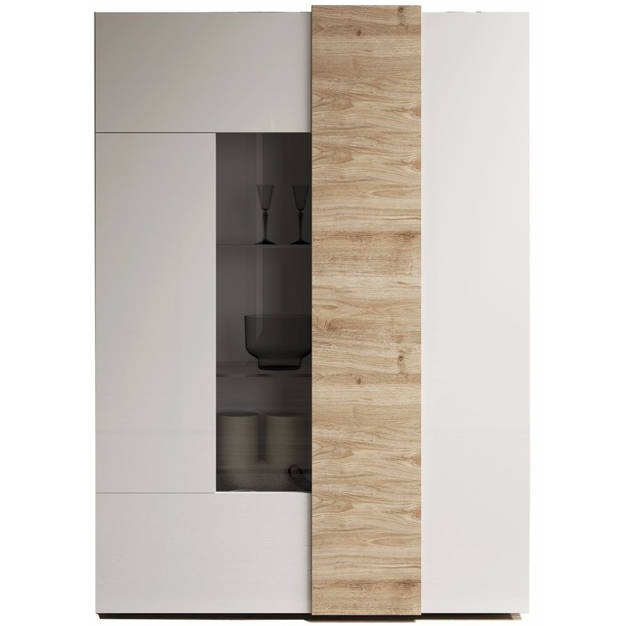 Venus Vitrinekast Wit Hoogglans / Kadiz Venus Vitrinekast Wit Hoogglans / Kadiz