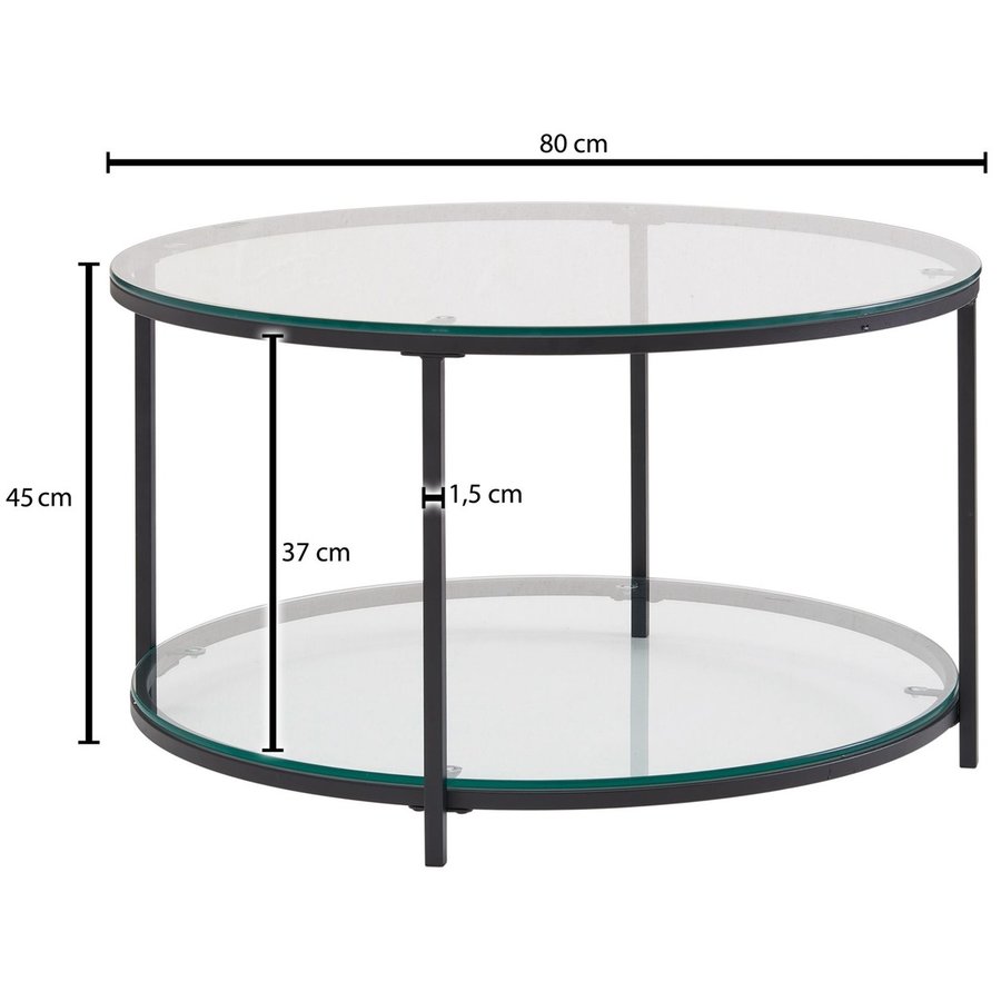 Honel Glazen Salontafel Transparant Honel Glazen Salontafel Transparant