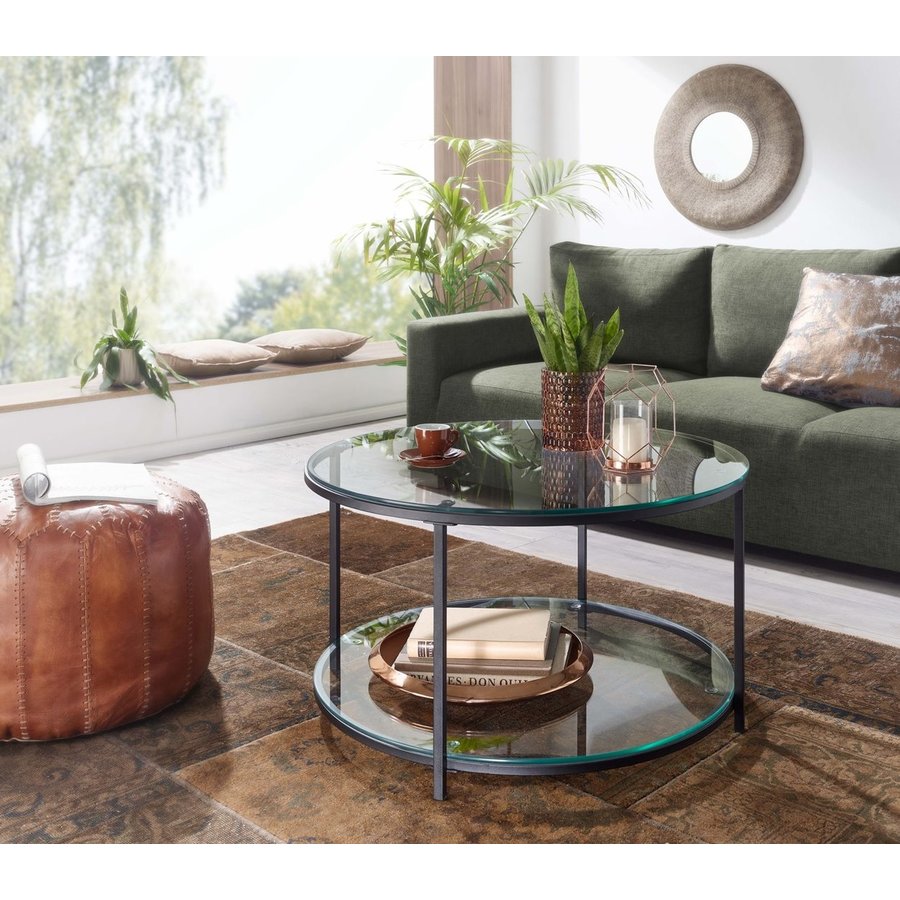 Honel Glazen Salontafel Transparant Honel Glazen Salontafel Transparant