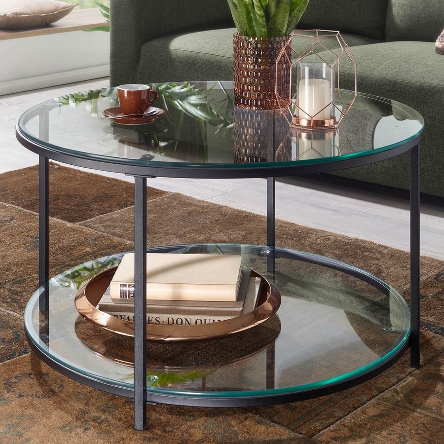 Honel Glazen Salontafel Transparant Honel Glazen Salontafel Transparant